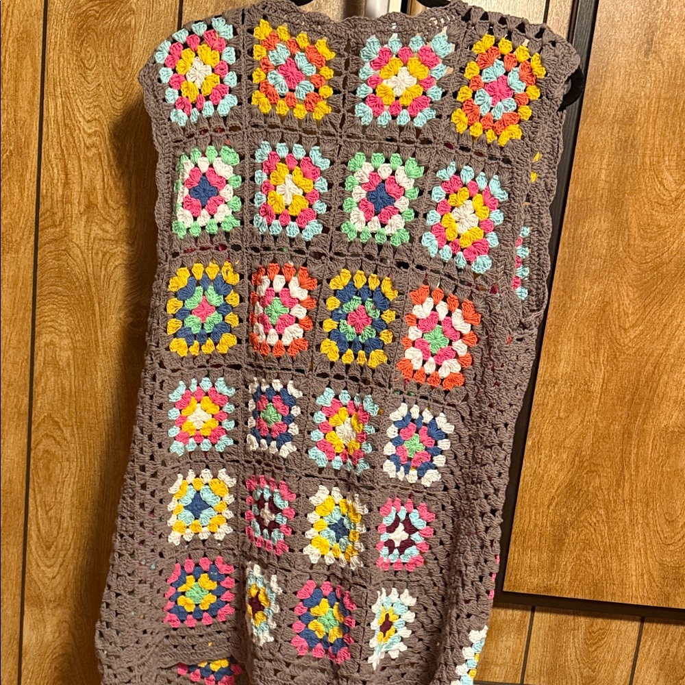 Multicolor Crochet Patchwork Vest - image 3